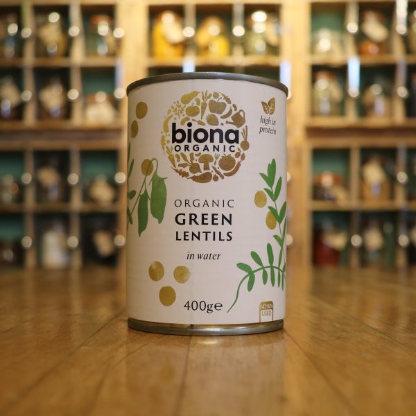Biona tinned green lentils