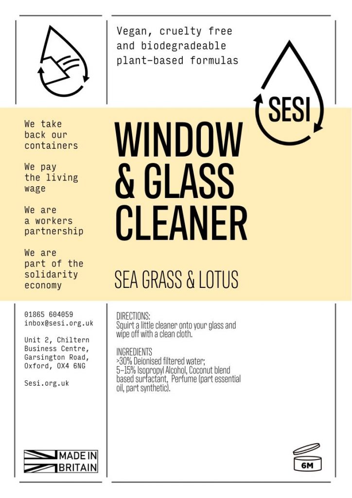 SESI Glass Cleaner - Sea Grass & Lotus
