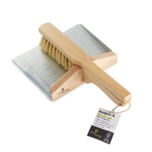 Plastic free dustpan and brush