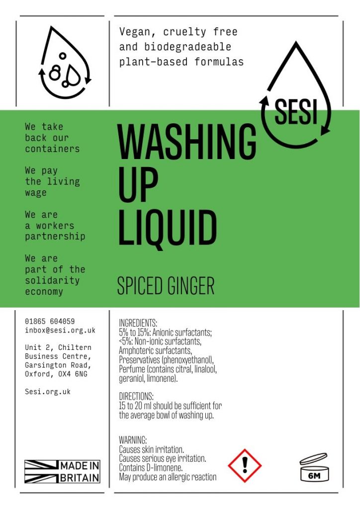 SESI Washing Up Liquid - Ginger