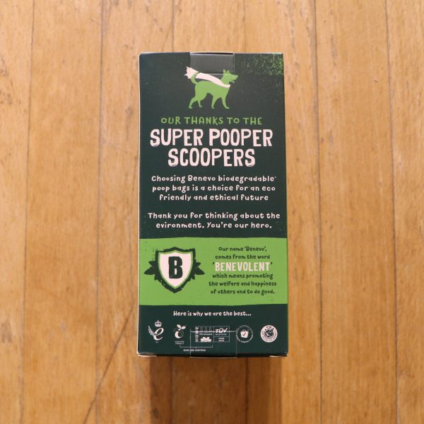 Benevo Unscented Dog Poo Bags biodegradable back