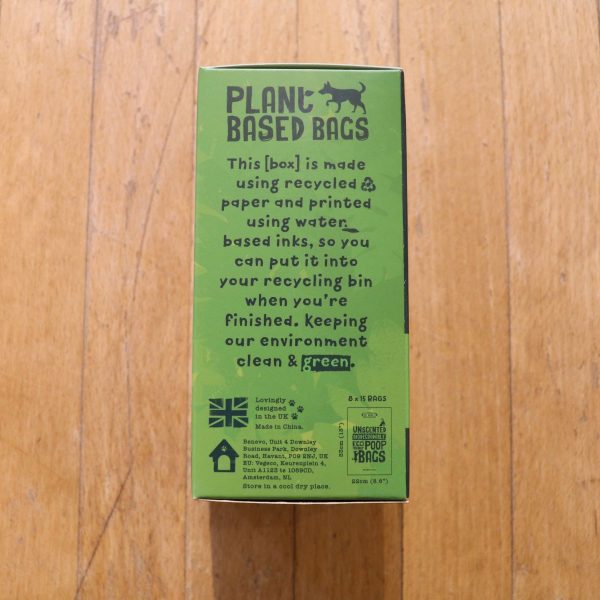 Benevo Unscented Dog Poo Bags biodegradable side one