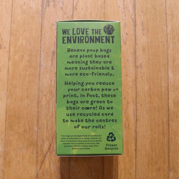 Benevo Unscented Dog Poo Bags biodegradable side two