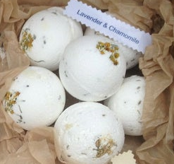 Bath Bomb - Soothing Lavender and Camomile with Flowers