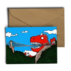 Dinosaur Vs Clifton Suspension Bridge Card