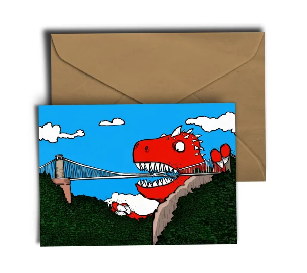 Dinosaur Vs Clifton Suspension Bridge Card