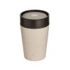 Circular&Co. Reusable Coffee Cup, 8oz, black and cream, top view