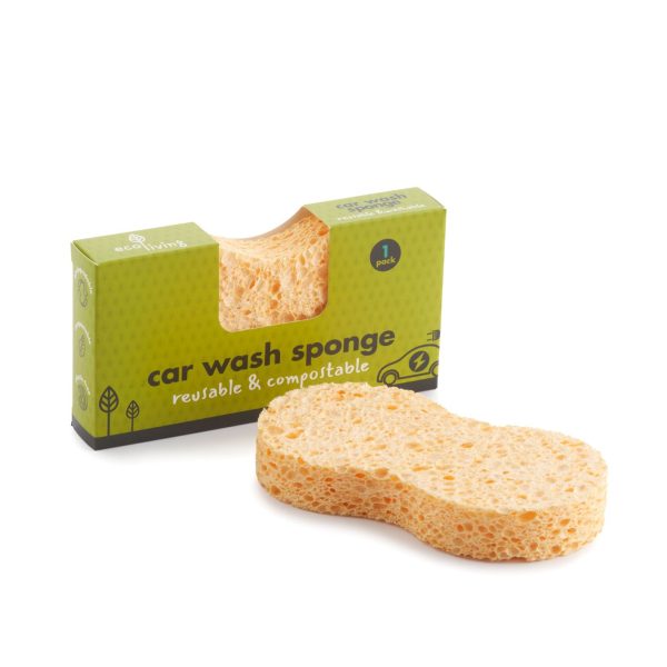 Compostable car sponge with packaging