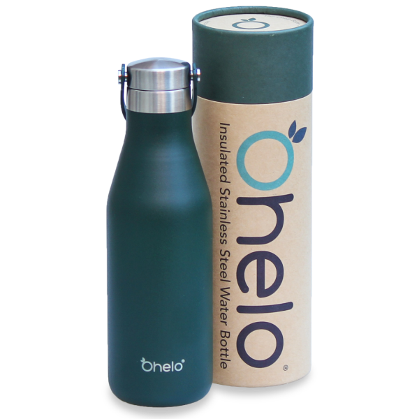 Ohelo green bottle, with packaging