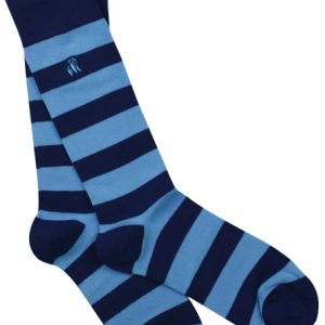 Swole Panda Sky Blue Striped Socks