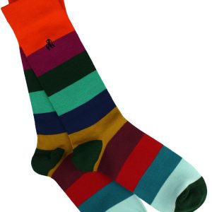 Swole Panda Multi Coloured Block Striped Socks