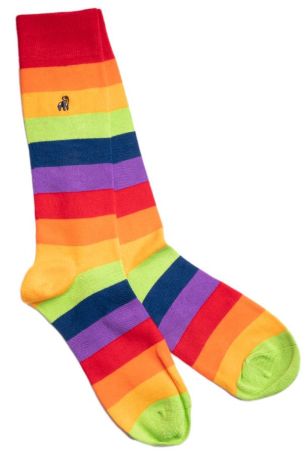 Swole Panda Pride Striped Socks Large