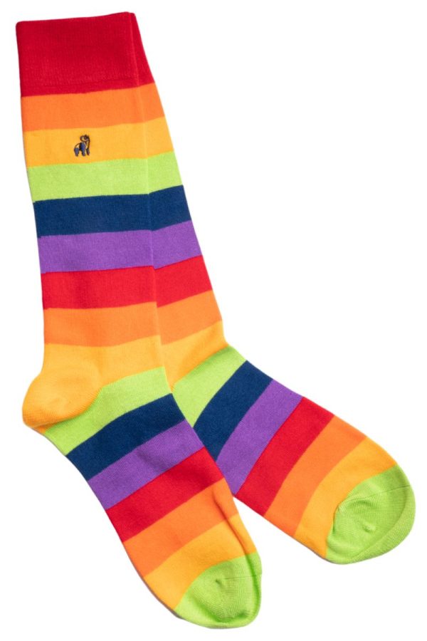Swole Panda Pride Striped Socks Small