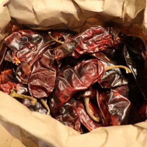 Whole dried guajillo chillis