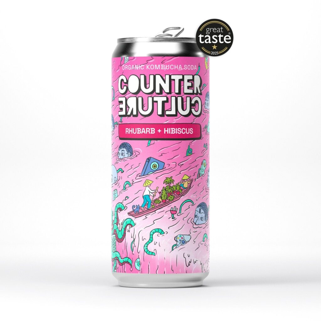 Counter Culture Rhubarb & Hibiscus Kombucha | Zero Green Bristol