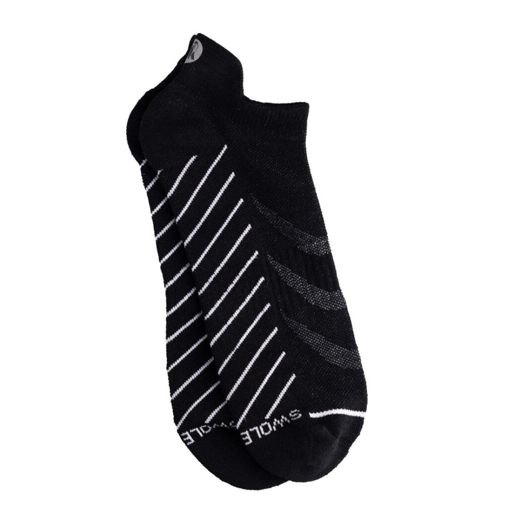 Black Trainer Socks L - Swole Panda bamboo socks