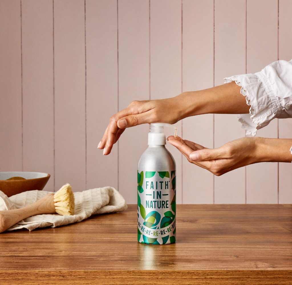 Faith in Nature aluminium refillable pump bottle