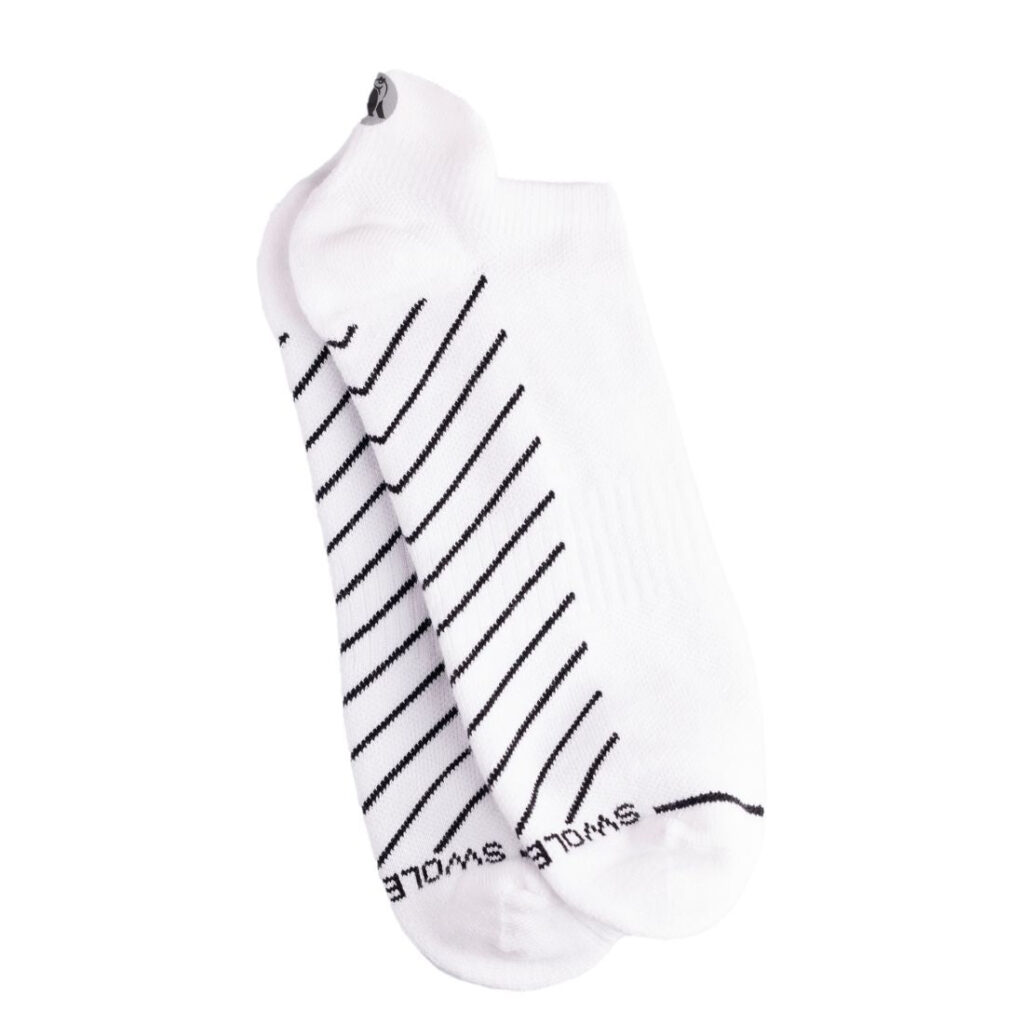 White Trainer Socks L - Swole Panda bamboo socks