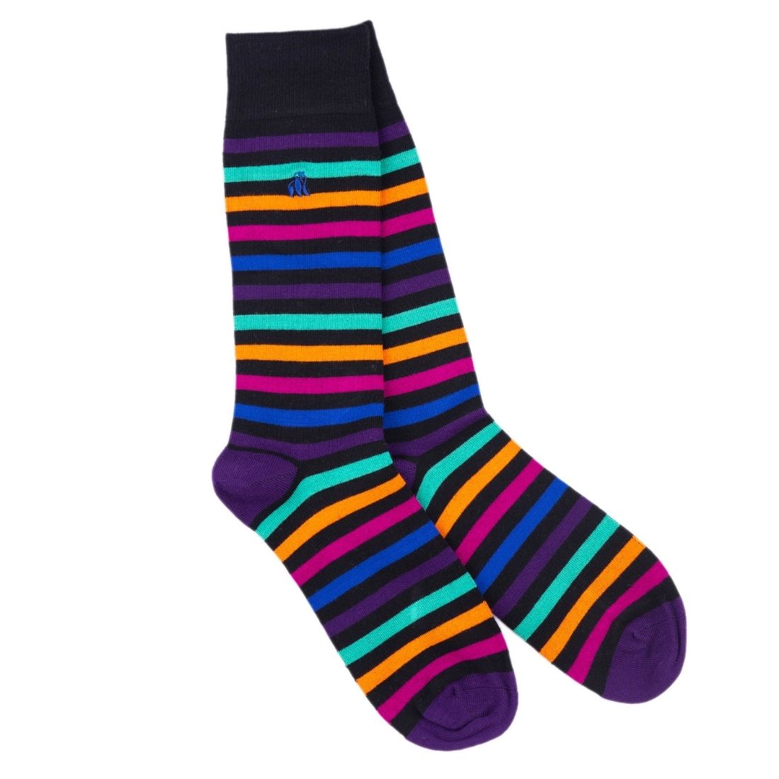 Multi Stripped Socks L - Swole Panda bamboo socks