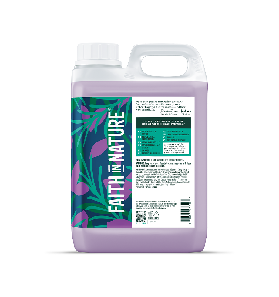 Faith in Nature Lavender & Geranium Body Wash Refill | Zero Green Bristol