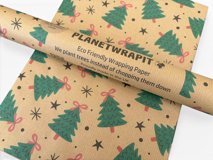 Trees Print Recycled Wrapping Paper (1m) | Zero Green Bristol